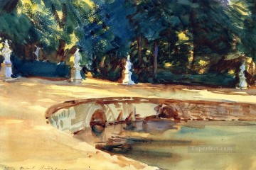 Piscina en el Jardín de La Granja John Singer Sargent acuarela Pinturas al óleo